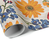 Flowers Everywhere, colorful design, Cadeaupapier (Rol Hoek)