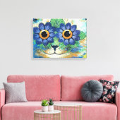 Flowers Eyes Cat van Louis Wain Canvas Afdruk (Insitu (Woonkamer))
