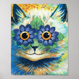 Flowers Eyes Cat van Louis Wain Poster