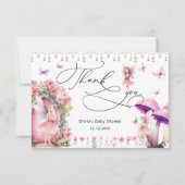 Flowers Fairy Modern Garden Baby shower Dank u Kaart (Voorkant)