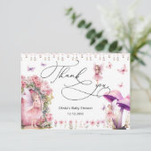 Flowers Fairy Modern Garden Baby shower Dank u Kaart (Staand voorkant)