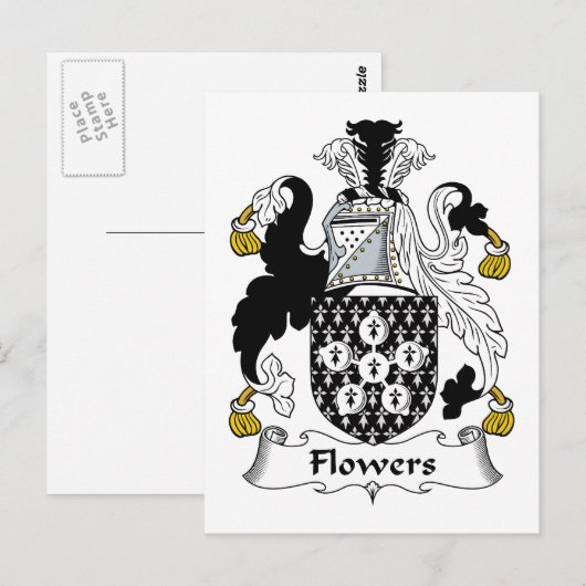 Flowers Family Crest Briefkaart (Voorkant / Achterkant)