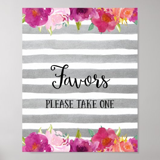 Flowers Favors Weddenschap Poster Print (Voorkant)