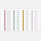Flowers Feathers Unicorn Girls Clothing Labels (Vel)