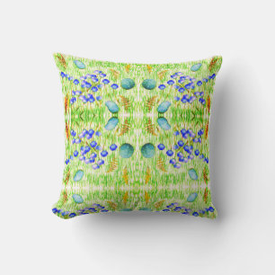 Flowers Ferns Grass Rocks schildert Abstracte kuns Kussen