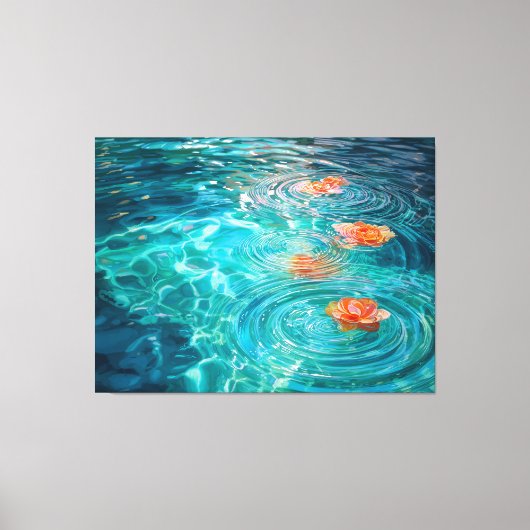 Flowers Floating on Water Canvas Afdruk (Voorkant)