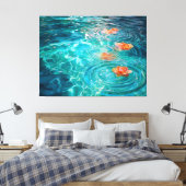 Flowers Floating on Water Canvas Afdruk (Insitu (Slaapkamer))