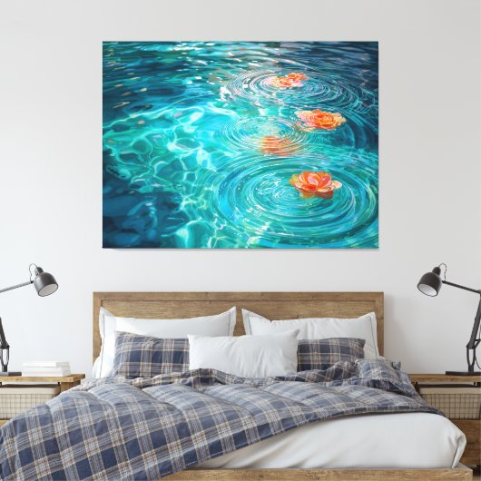 Flowers Floating on Water  Canvas Afdruk (Insitu (Slaapkamer))