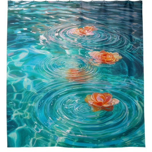 Flowers Floating on Water  Douchegordijn (Voorkant)