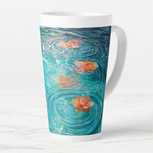 Flowers Floating on Water  Latte Mok (Rechterhoek)