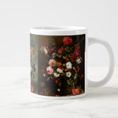 Flowers Floral  Art Gold Monogrammed Jumbo Grote Koffiekop (Rechts)