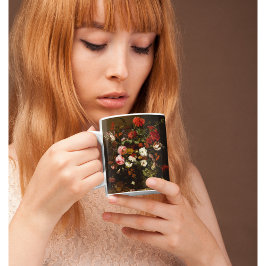 Flowers Floral  Art Gold Monogrammed Jumbo Grote Koffiekop