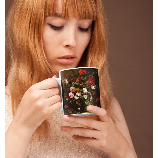 Flowers Floral  Art Gold Monogrammed Jumbo Grote Koffiekop