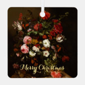 Flowers  Floral Art Xmas kerstfeestdag Metalen Ornament (Achterkant)