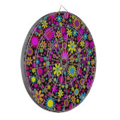 Flowers Floral Background Pattern Dartbord (Voorkant Links)