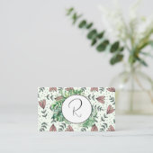 Flowers & Foliage eenvoudig klein visitekaartje (Staand voorkant)