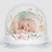 flowers frame Baptism thank you Sneeuwbol (Voorkant)