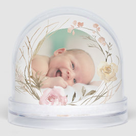 flowers frame Baptism thank you Sneeuwbol