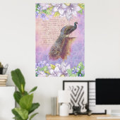 *~*  Flowers French Peacock Victoriaans AR24 Poster (Thuiskantoor)