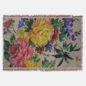 Flowers fulcolor texture Jacquard tapestry Deken (Voorkant)
