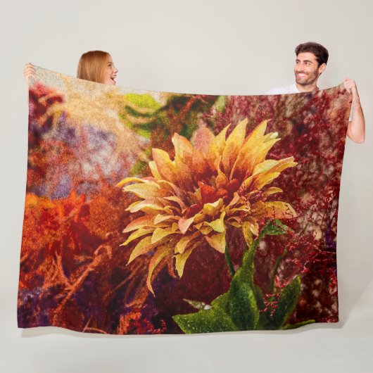 Flowers fulcolors woven blanket Jacquard Fleece Deken (In situ)