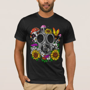 Flowers Gas Mask T-shirt