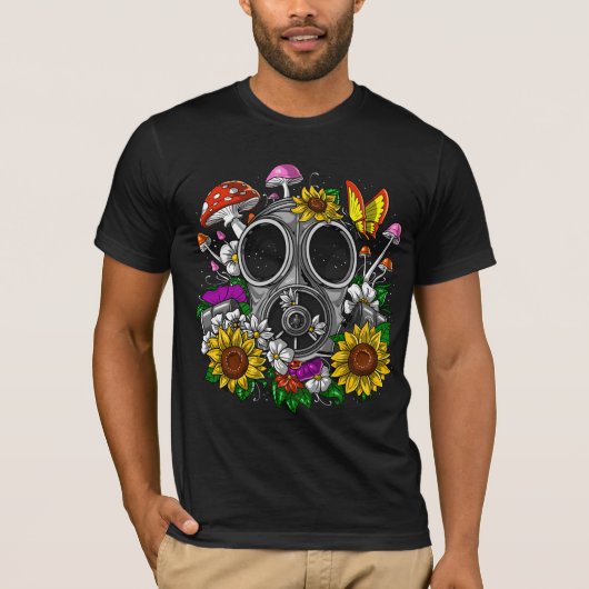 Flowers Gas Mask T-shirt (Voorkant)
