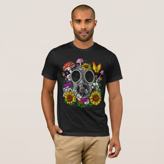 Flowers Gas Mask T-shirt (Voorkant volledig)