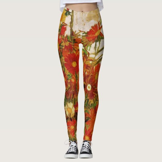 Flowers-gebied van Egon Schiele Leggings (Voorkant)