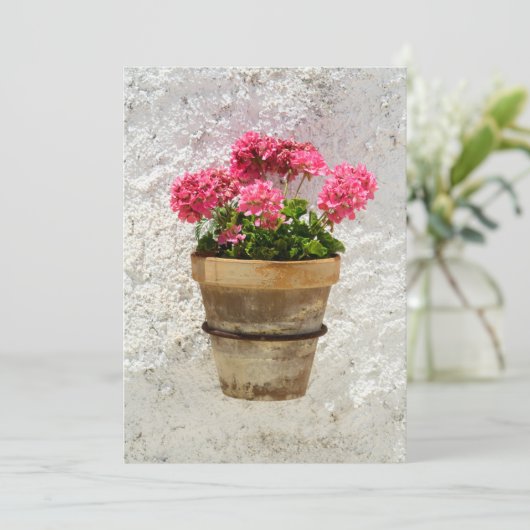 Flowers | Geranium In Flower in Pot Bedankkaart (Staand voorkant)