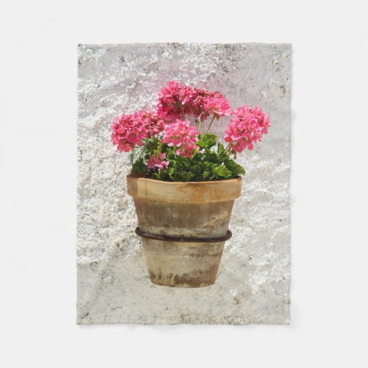 Flowers | Geranium In Flower in Pot Fleece Deken (Voorkant)
