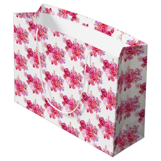 Flowers Gift Bag Rozen Groot Cadeauzakje (Achterkant Gekanteld)