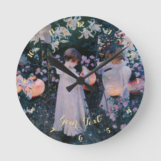 Flowers Girls Paper Lantern  Art Decor Ronde Klok (Voorkant)