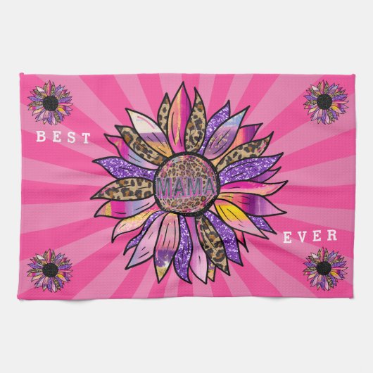 Flowers Glitter Customize Mama Theedoek (Horizontaal)