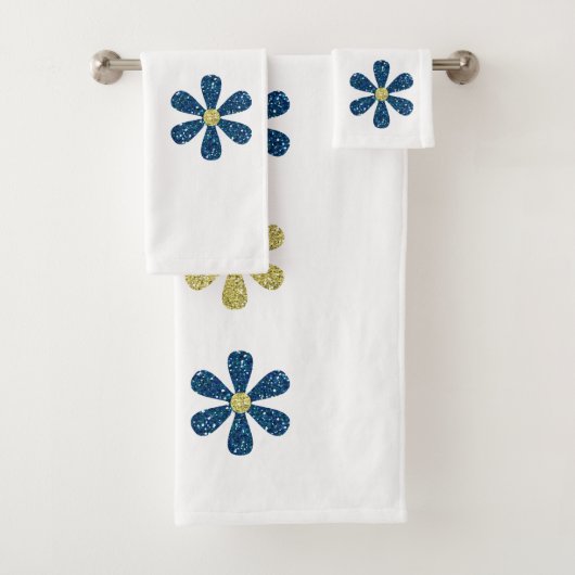 Flowers Glittery Colorful Bad Handdoek (Insitu)