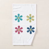 Flowers Glittery Colorful Bad Handdoek (Handdoek)