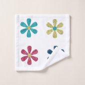 Flowers Glittery Colorful Bad Handdoek (Wasdoekje)
