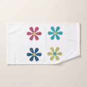Flowers Glittery Colorful Bad Handdoek (Handdoek)