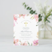 Flowers & Gold Cross First Heilige Community Budge (Staand voorkant)