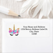 Flowers Gold Magical Unicorn Girls Etiket (Insitu)