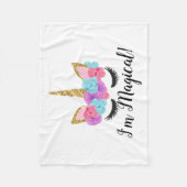 Flowers Gold Magical Unicorn Girls Fleece Deken (Voorkant)