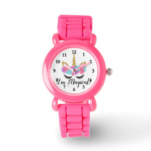 Flowers Gold Magical Unicorn Girls Horloge