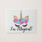Flowers Gold Magical Unicorn Girls Legpuzzel (Horizontaal)