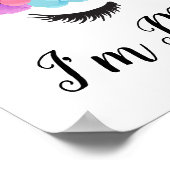 Flowers Gold Magical Unicorn Girls Poster (Hoek)