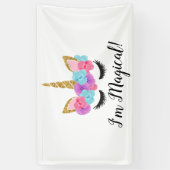 Flowers Gold Magical Unicorn Girls Spandoek (Verticaal)