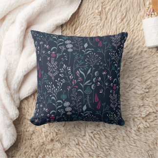 Flowers & Grass Botanical Pattern Kussen