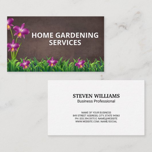 Flowers Grass | Landschapsontwerp Visitekaartje (Voorkant / Achterkant)