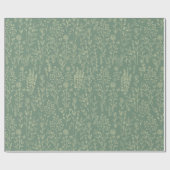 Flowers Green Botanical Gift Cadeaupapier (Vlak)