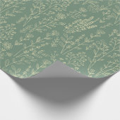 Flowers Green Botanical Gift Cadeaupapier (Hoek)