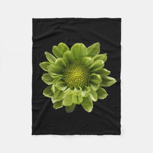 Flowers | Green Chrysanthemum Fleece Deken (Voorkant)